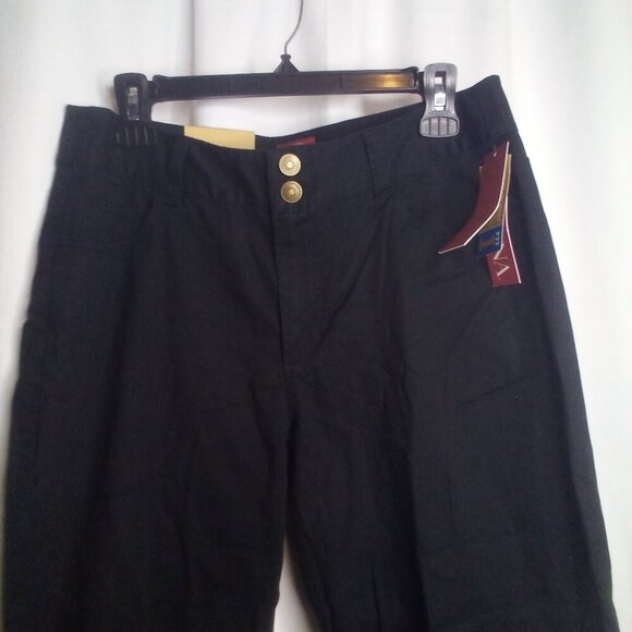 Merona Cropped Pants 10 Fit 1 Below Waist Relaxed Hip Black - Picture 11 of 14
